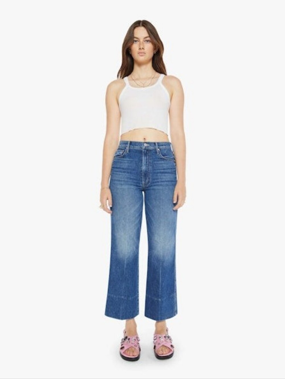 Mother The Maven Wide Hem Ankle in Rags to Riches